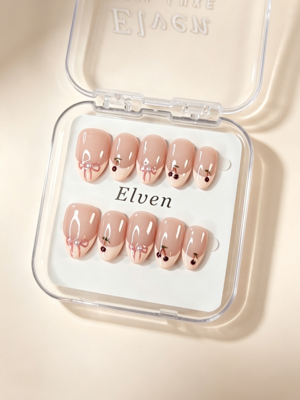 Cherry Blossom Short Almond Handmade Press-On Nails